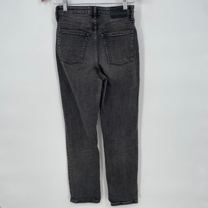 Everlane The High Rise Straight Jean Womens Size 25 Regular Black Wash Denim