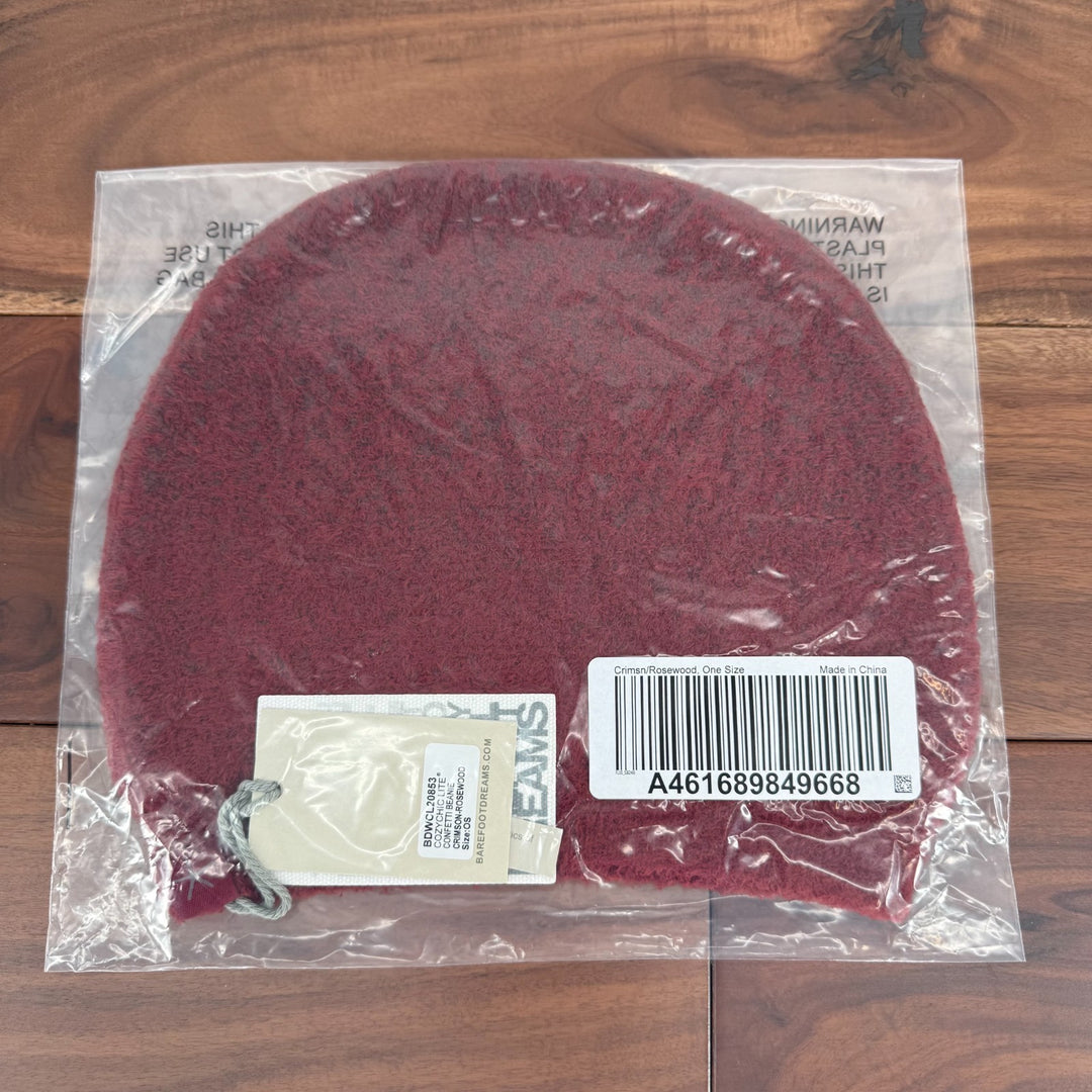 Barefoot Dreams CozyChic Lite Confetti Beanie Hat Womens OS Crimson Rosewood Cap