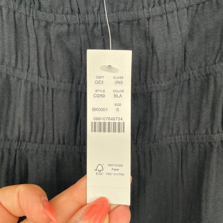 J. Crew Black Cotton Tiered Midi Dress Size S