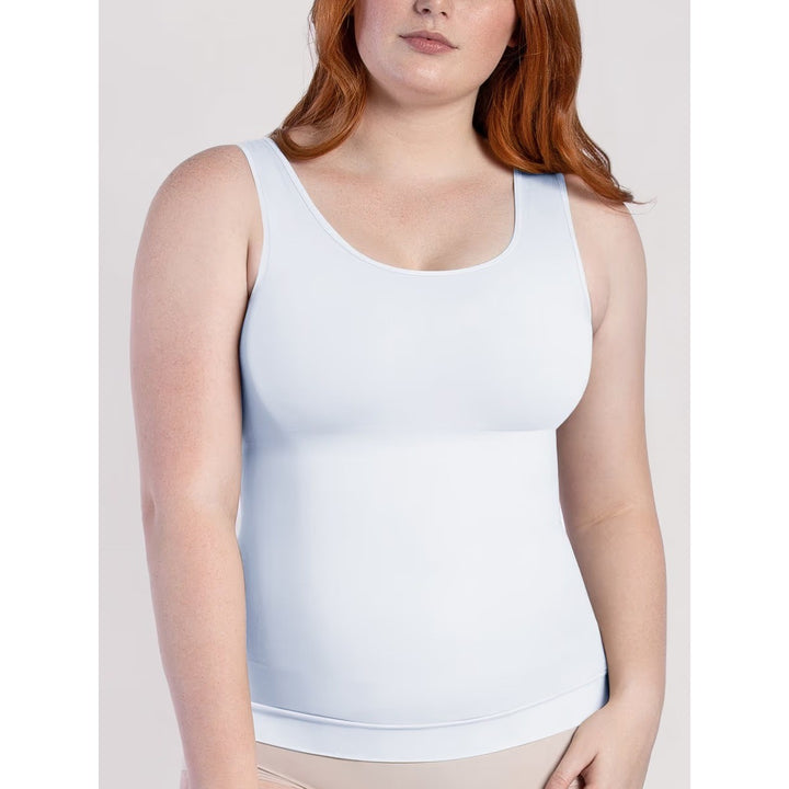 CURVEZ Essential Square Neck Control Tank White Size L Shapewear Camisole Top