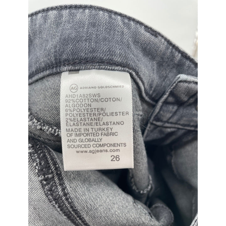 AG Adriano Goldschmied Chevron Farrah High Rise Skinny Ankle Jeans Gray Size 26