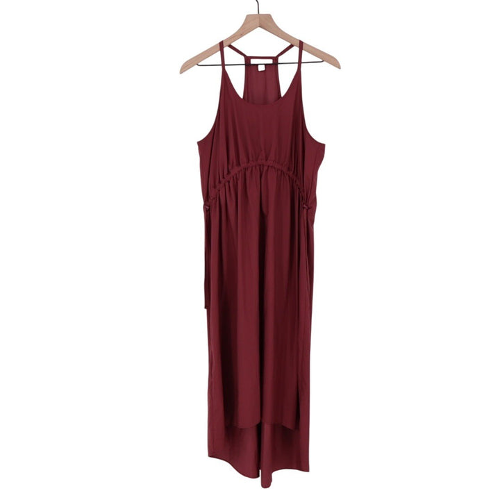Zella Burgundy Racerback Drawstring Waist Maxi Dress Size L