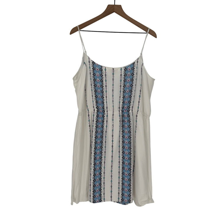 LOFT Cream Embroidered Empire Waist Spaghetti Strap Dress XL