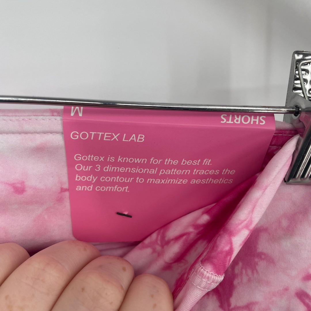 Gottez Peach Skin Collection Pink Tie Dye High Waist Athletic Shorts