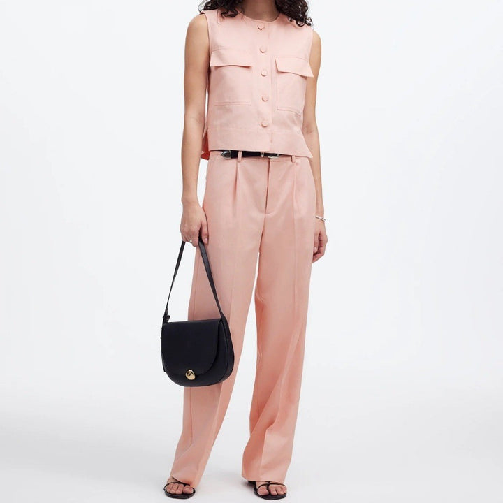 Madewell Crop Cargo-Pocket Crewneck Top Size M