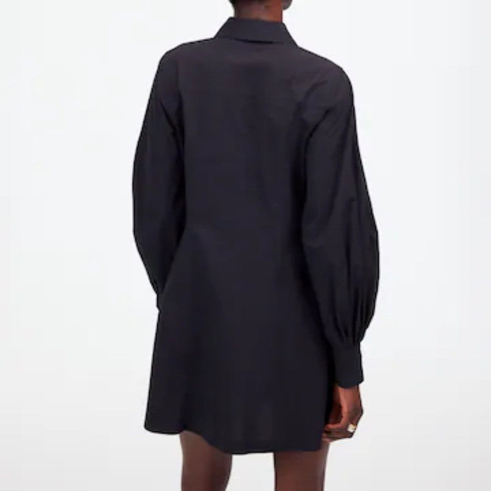 Madewell Seamed Long-Sleeve Mini Shirtdress in Poplin Size 00