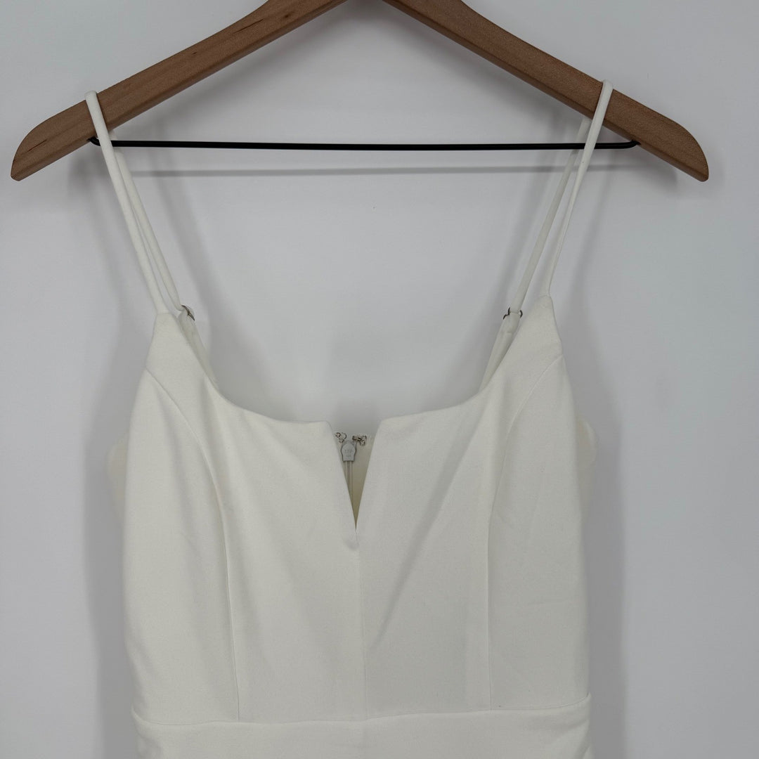 Lulus Cheers To Chic White Notched Sleeveless Skort Romper Size S