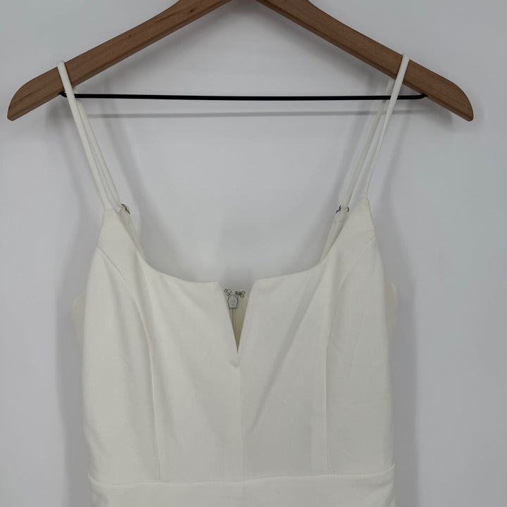 Lulus Cheers To Chic White Notched Sleeveless Skort Romper Size S