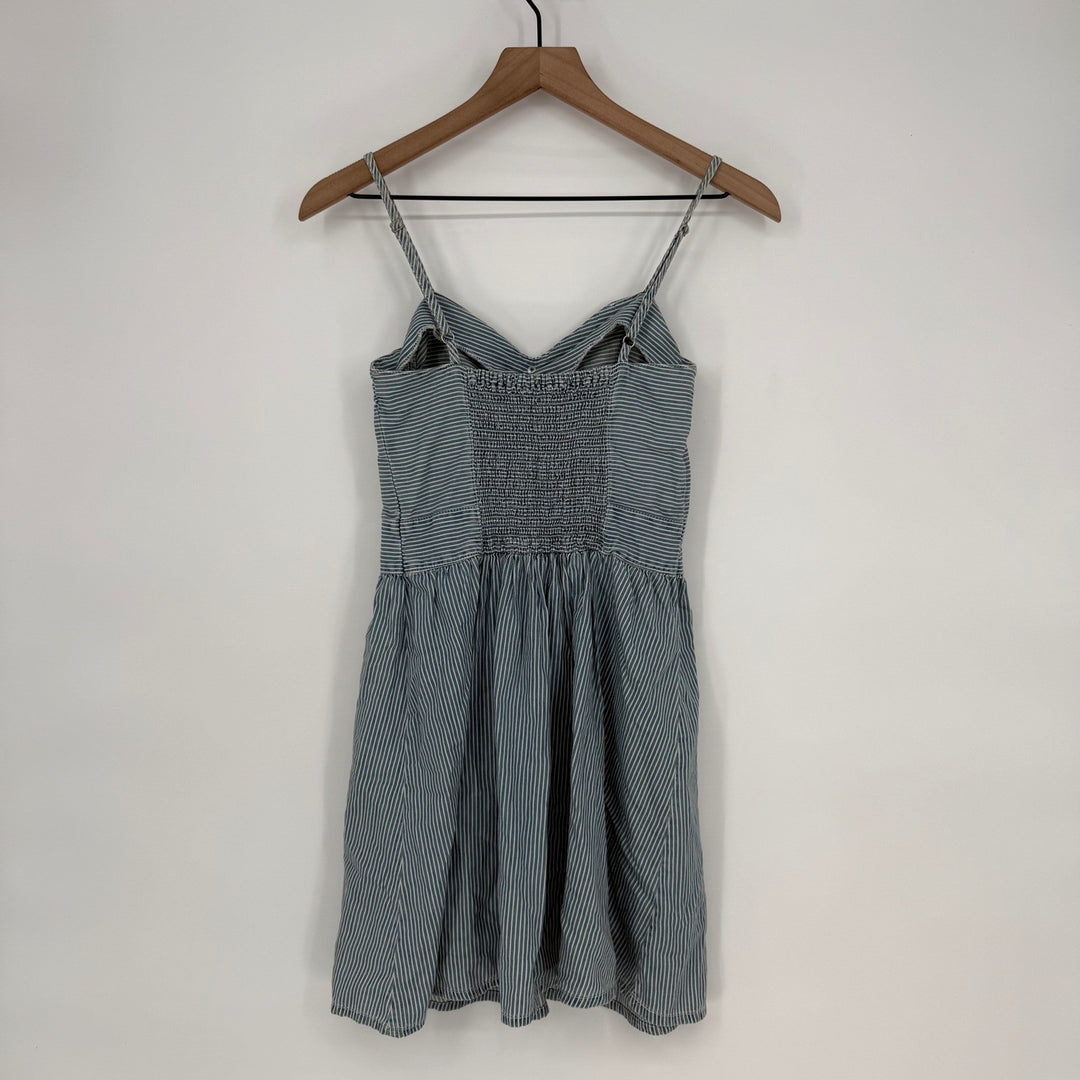 Striped Button Front Smocked Back Sundress Size Small