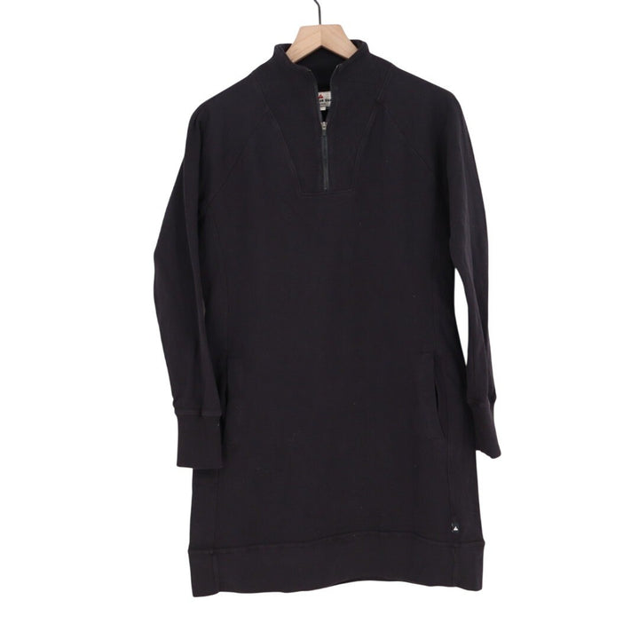 American Giant Black Sweatshirt Dress Quarter Zip Made USA Women's Medium