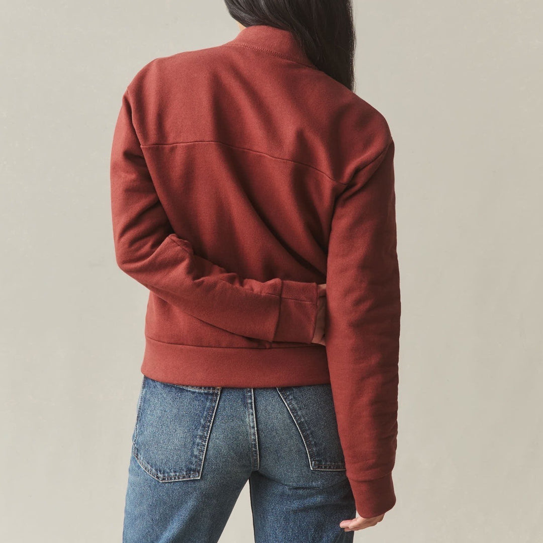 American Giant Women's Fleece Bomber Jacket Size S Made in USA