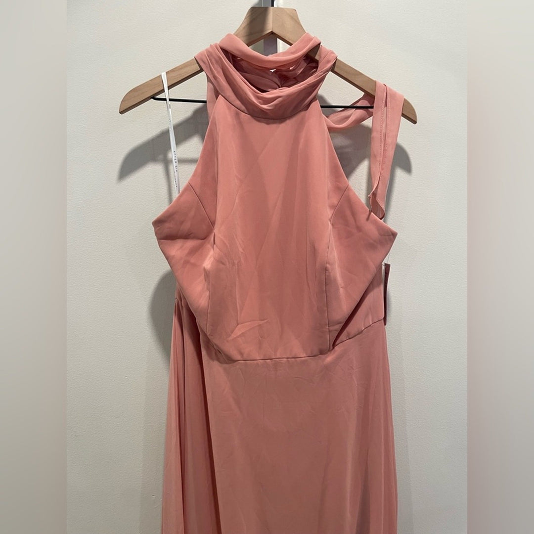 After Six High Neck Halter Backless Maxi Dress Size 14