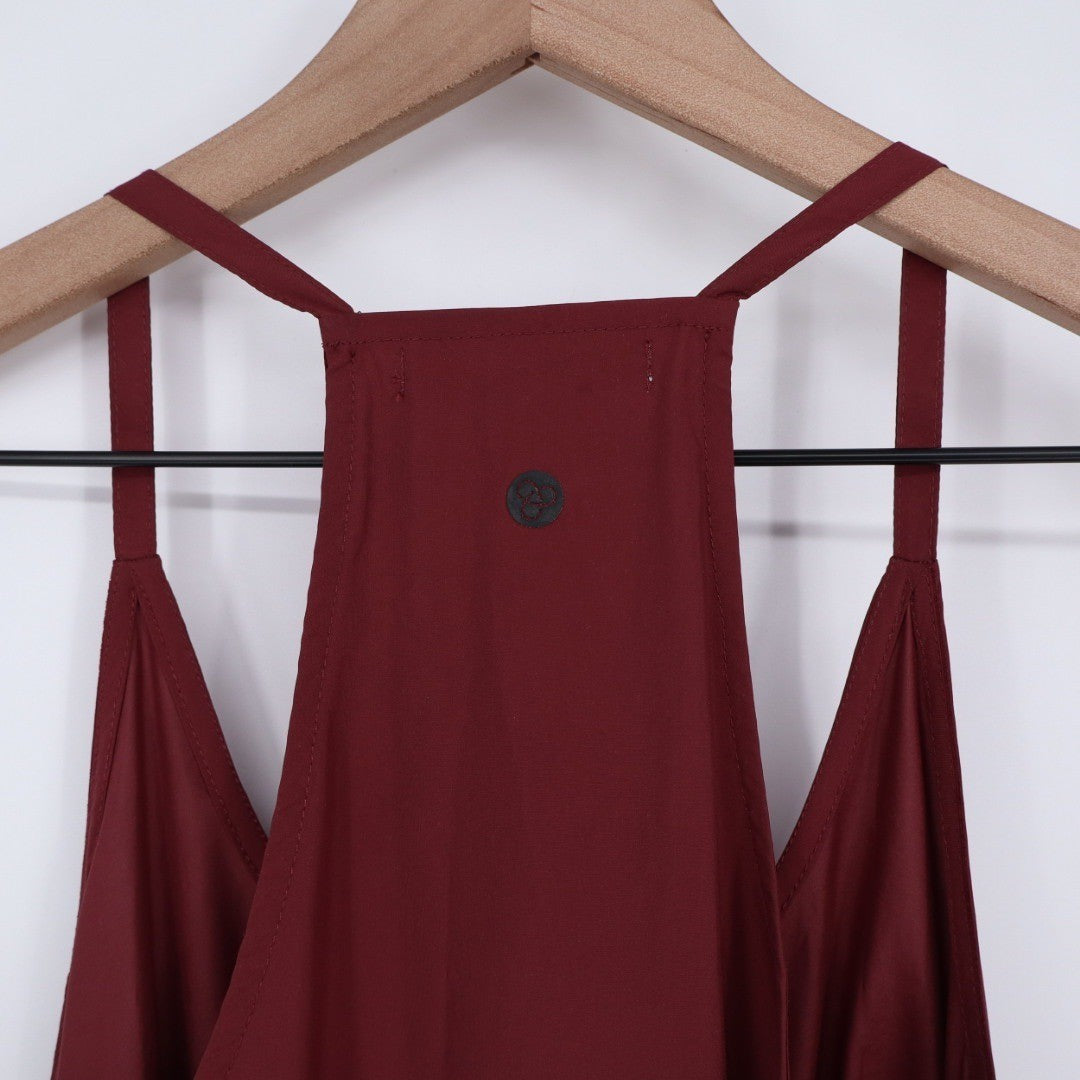 Zella Burgundy Racerback Drawstring Waist Maxi Dress Size L