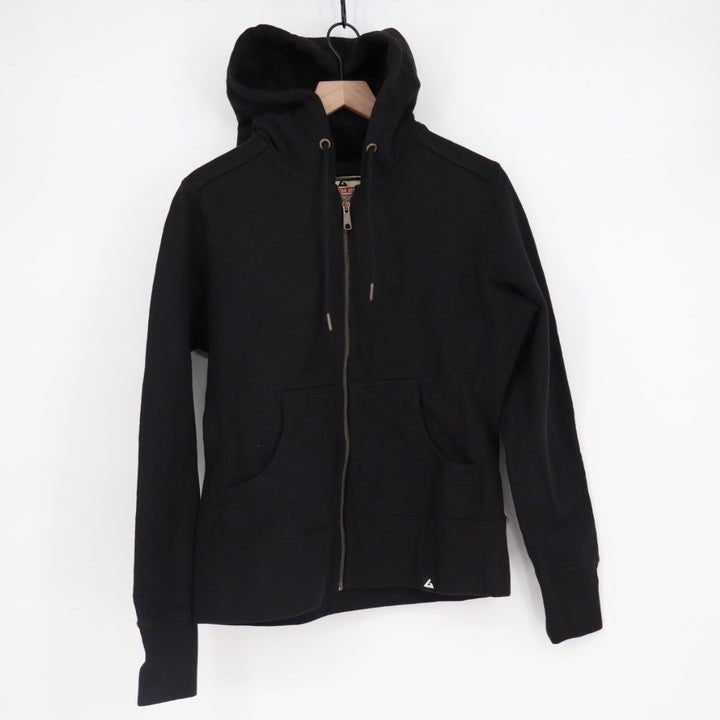American Giant Womens Black Full Zip Hoodie USA Graphic Fleece Lined Size M