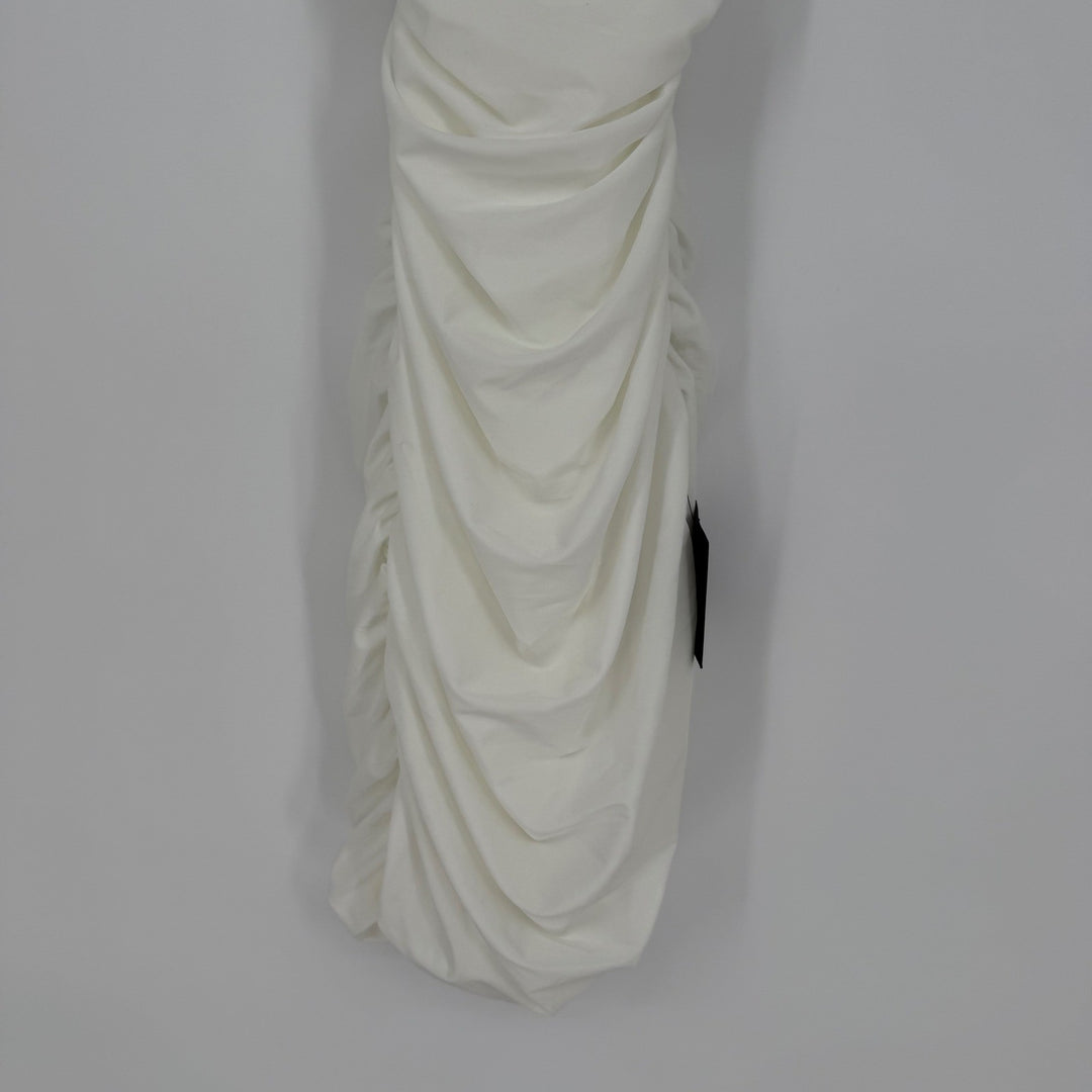 Lulus Confident Allure White Ruched Lace-Up Bodycon Mini Dress Size S