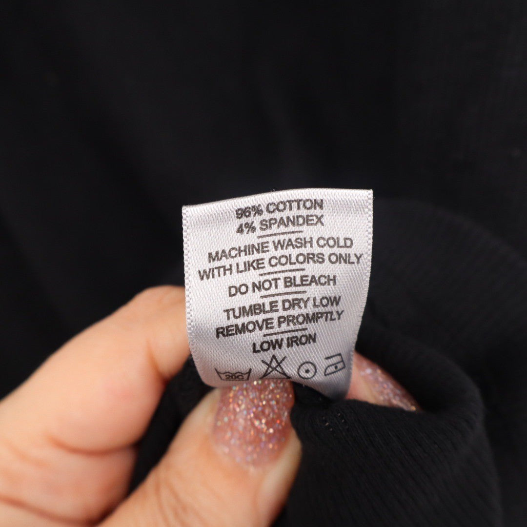 American Giant Black Ribbed Tank Top Women's Size L Made in USA Cotton Blend