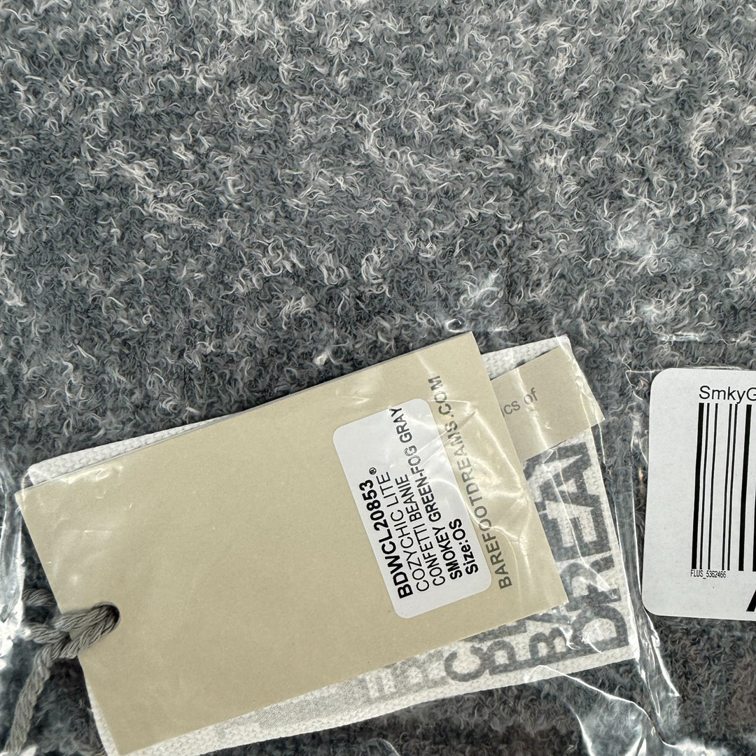 Barefoot Dreams CozyChic Lite Confetti Beanie Hat Women OS Smokey Green Fog Gray