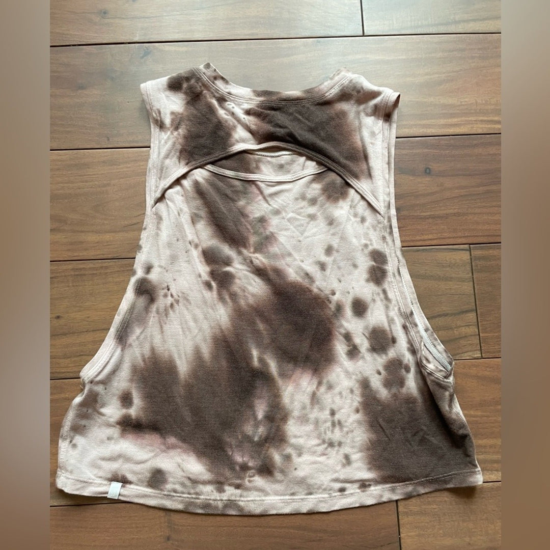 Lululemon Cut Back Crop Tank Top marble Dye Silky French Press Size S 4/6