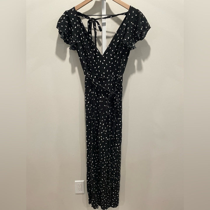 Lulus In Demand Black and White Print Sleeveless Wide-Leg Jumpsuit Size XS