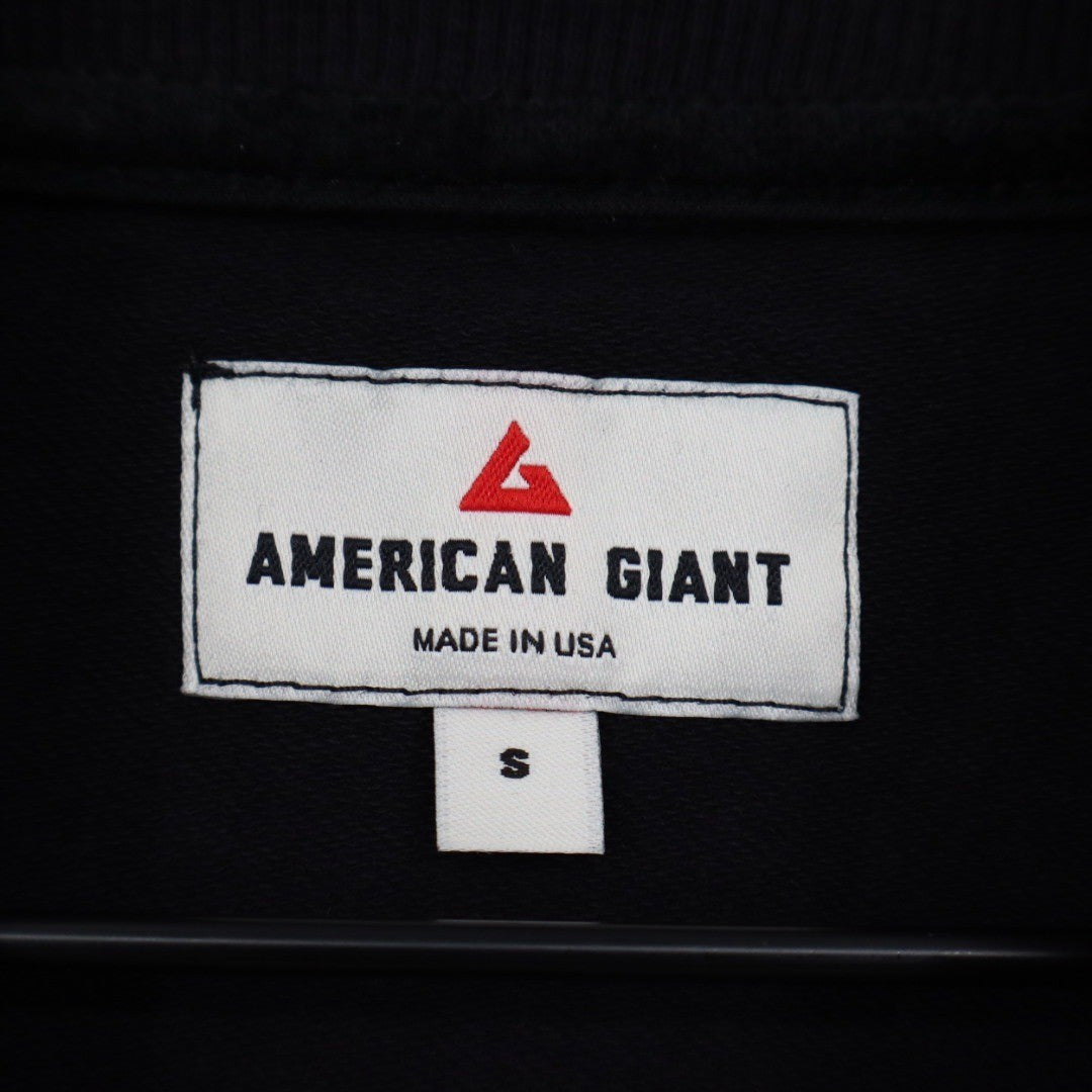 American Giant Black Long Sleeve Quarter Zip Sweatshirt Dress Made in USA Size S