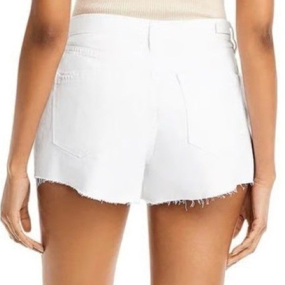 [BLANKNYC] The Barrow White Eyelet Denim Shorts Size 25 Raw Hem