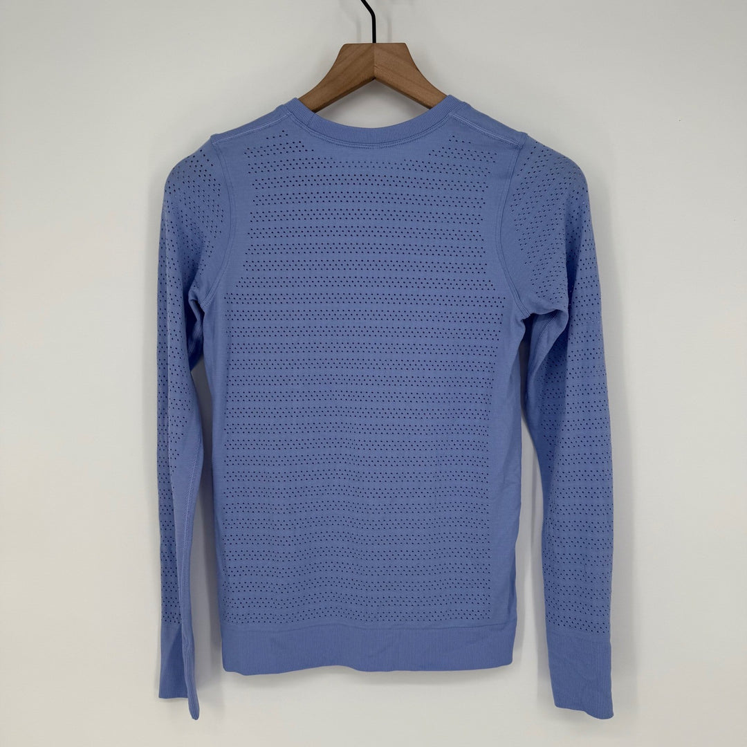 Lululemon Athletica Long Sleeve Perforated Top Powder Blue Size 4