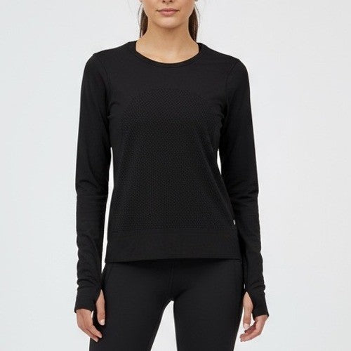 Lululemon Athletica Long Sleeve Athletic Top Black Perforated Mesh Size 4
