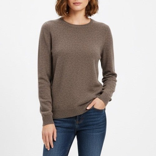 By Bloomingdales Cashmere Crew Neck Sweater Taupe XS