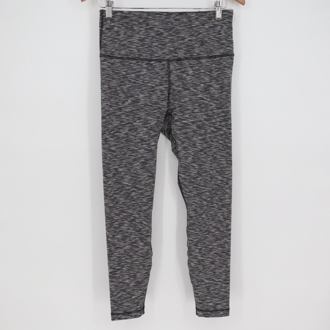 90 Degree By Reflex Leggings Womens M Black Grey Activewear Yoga Pants