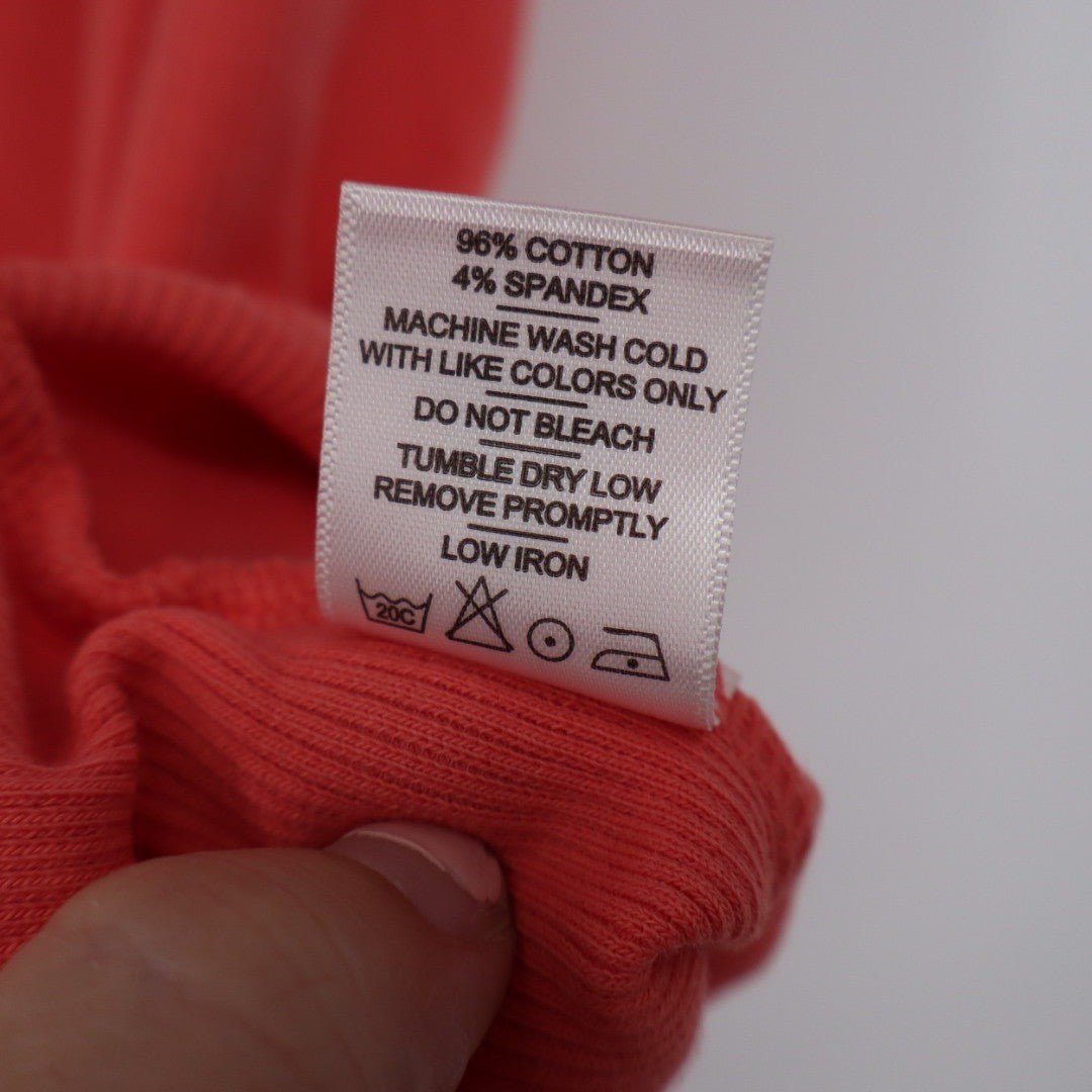 American Giant Ribbed Tank Top Coral Red Size S Made in USA Fitted Basic