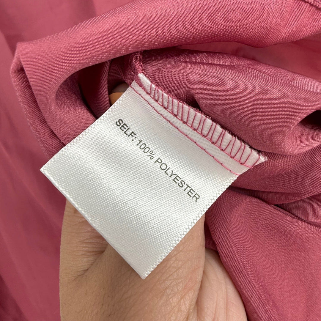 Rose Olive XL Pink Ruffle Sleeve Tie Neck Blouse Top Shirt Womens