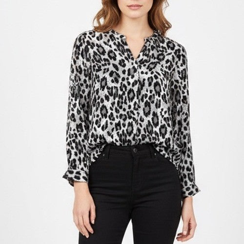 Joie Hanelle Leopard Print Silk Button Down Shirt Blouse Top XS