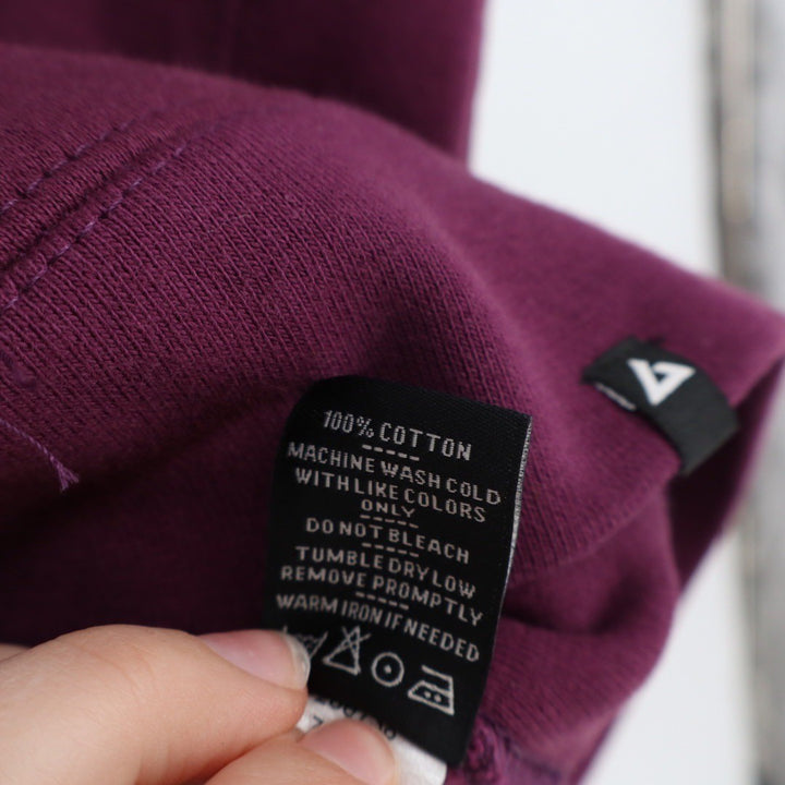 American Giant Burgundy Full Zip Hoodie Fleece Lined Cotton Made in USA XS