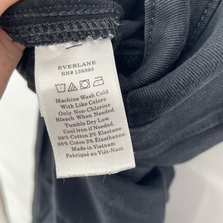 Everlane Women's Black Cotton Blend Cropped Straight Leg Pants Size 2R