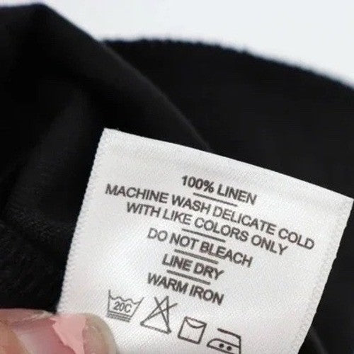 American Giant Black 100 Linen Elastic Waist Cropped Pants Size XS Made In USA