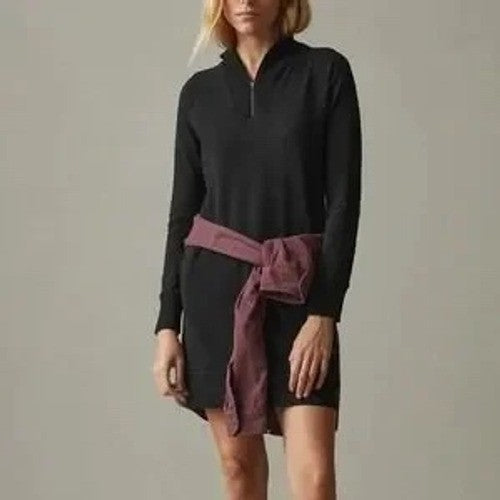 American Giant Black Long Sleeve Quarter Zip Sweatshirt Dress Size S Made in USA