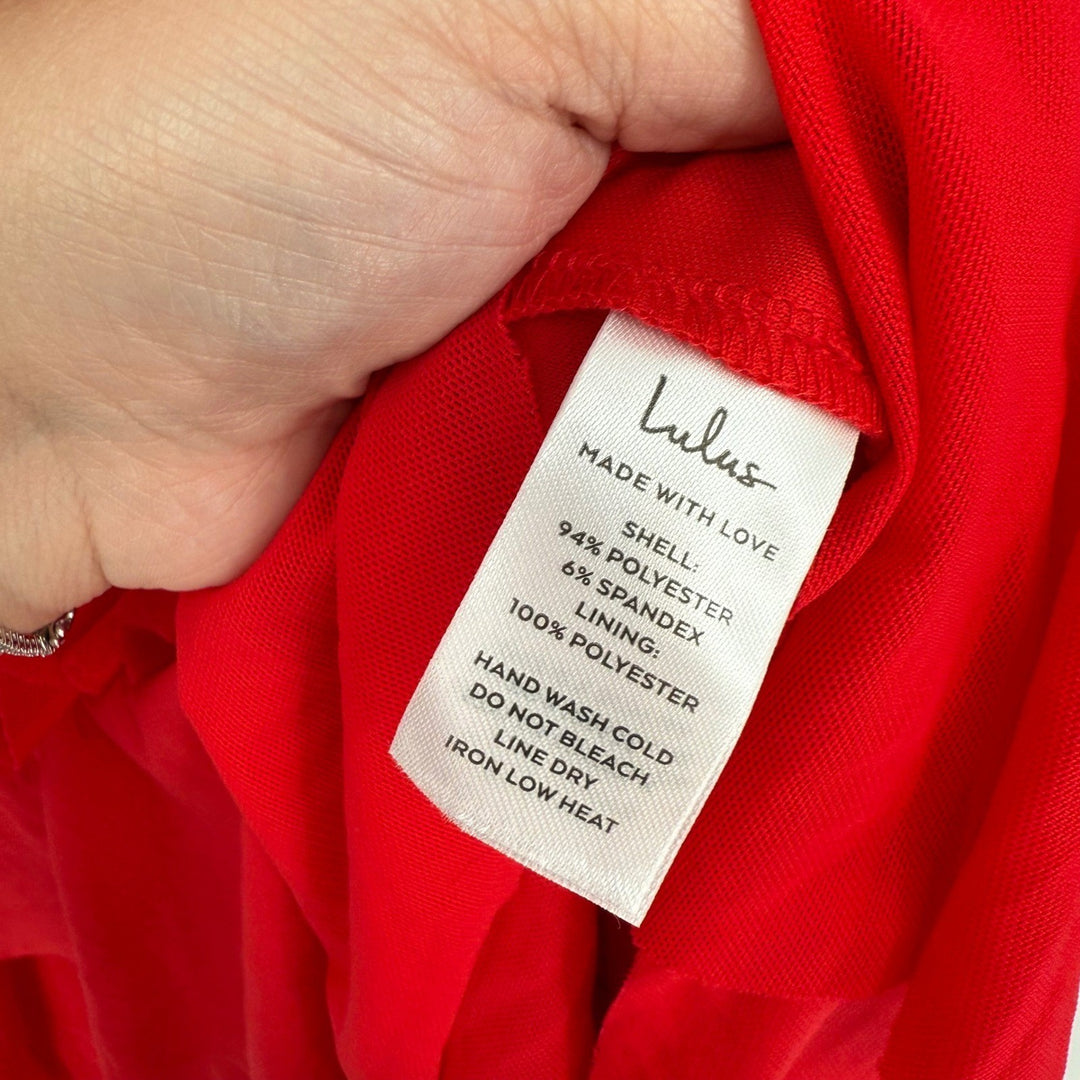 Lulus Exceptional Existence Red Mesh Ruched Tiered Maxi Dress