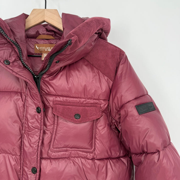 Koolaburra by UGG Burgundy Corduroy Puffer Hooded Jacket Size S/P