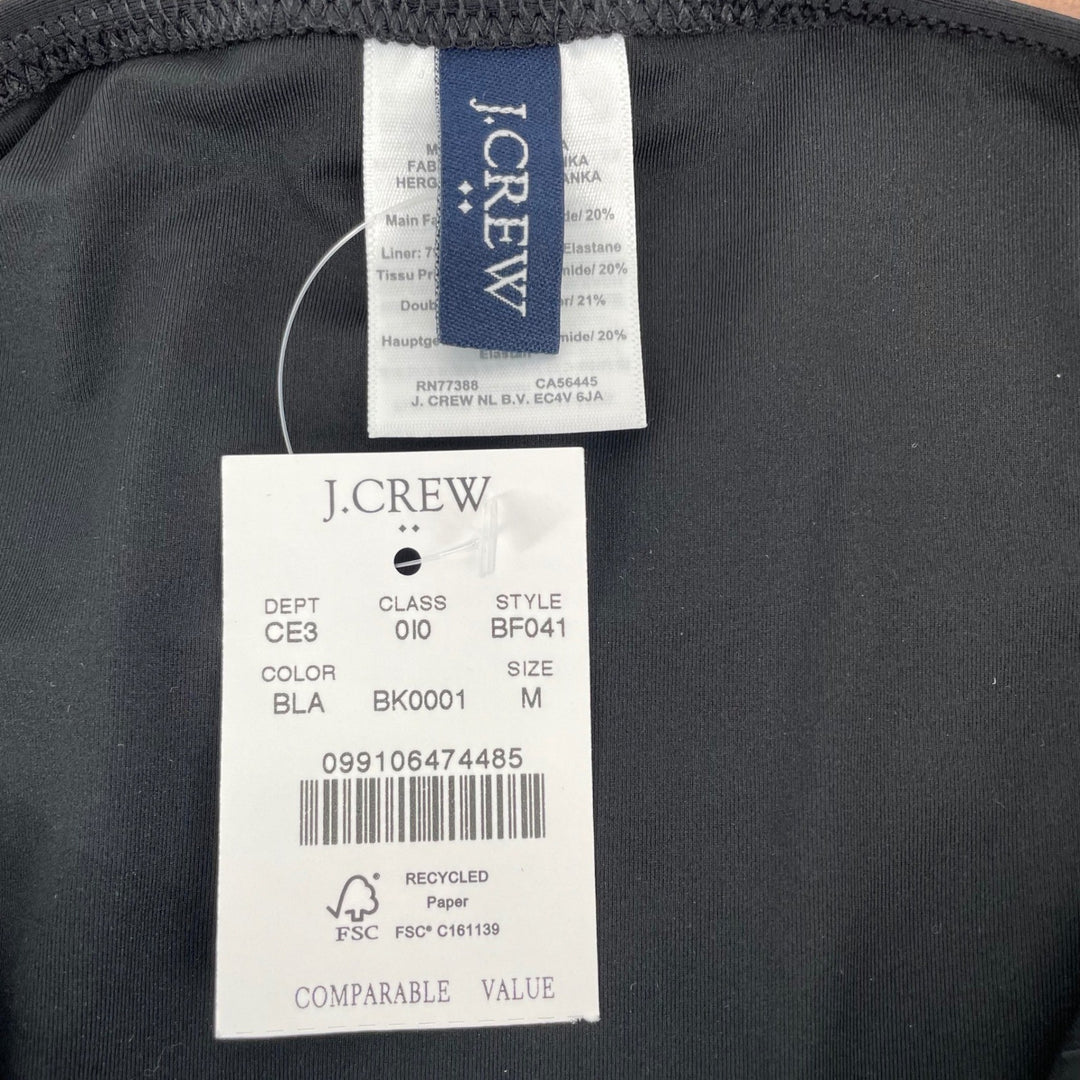 J Crew Scalloped One Piece Swimsuit Black Size Medium BF041