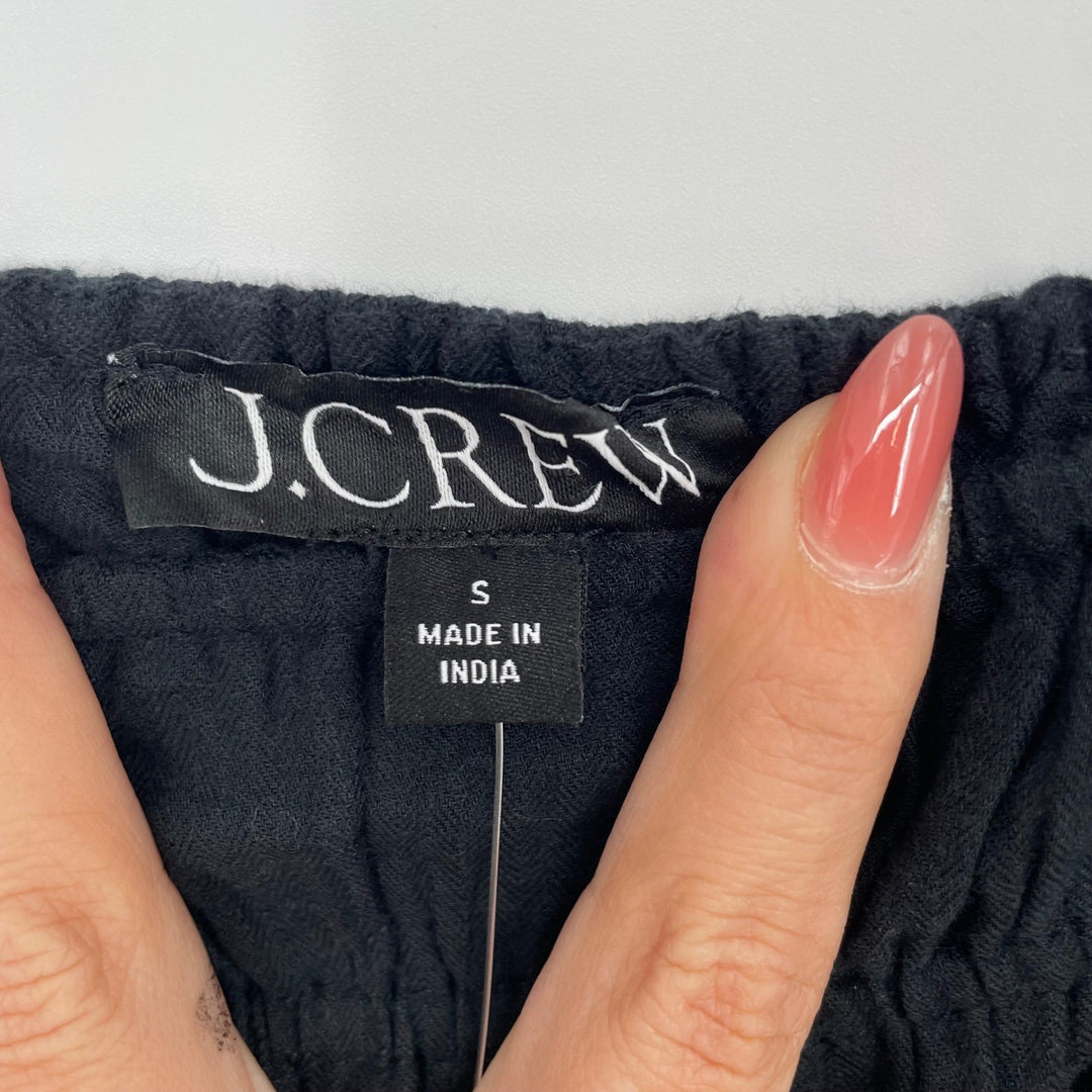 J. Crew Black Cotton Tiered Midi Dress Size S