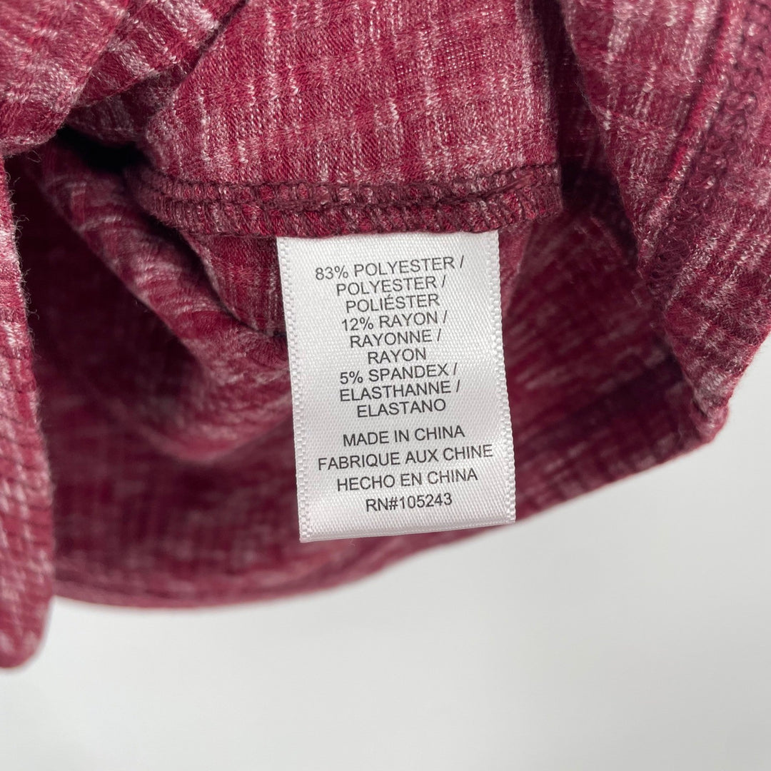 Bobeau Ribbed Square Neck Tank Top Red Marl XS