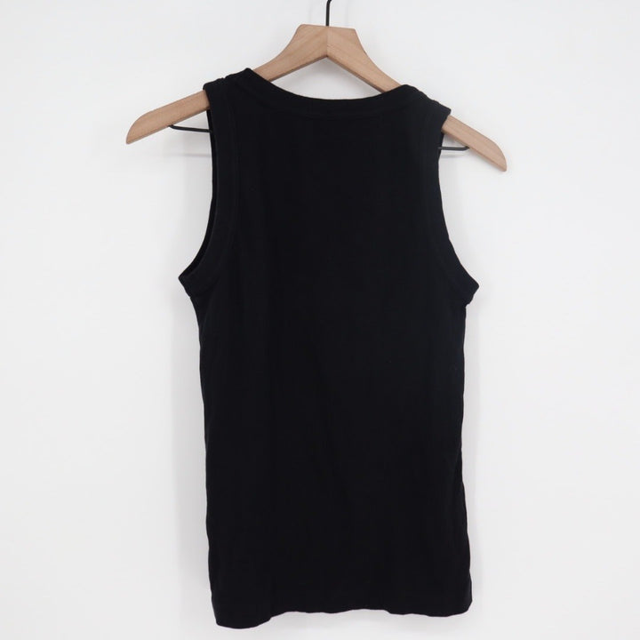 American Giant Classic Rib Tank Top Black Ribbed Cotton Spandex Size L Made USA