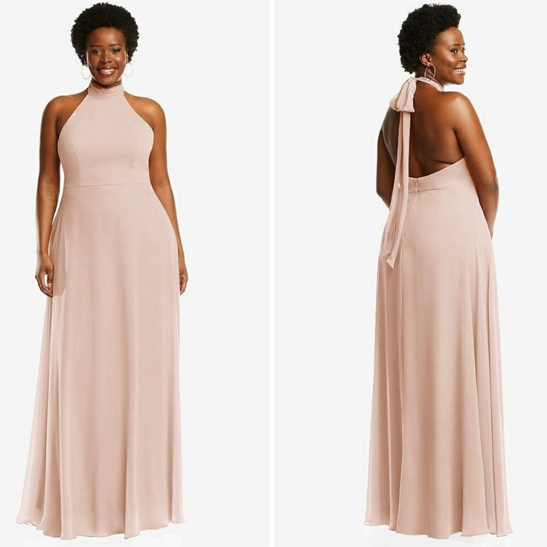 After Six High Neck Halter Backless Maxi Dress Size 8