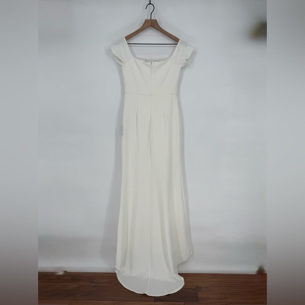 Lulus Loveliest Aura White Off-The-Shoulder Mermaid Maxi Dress Size M