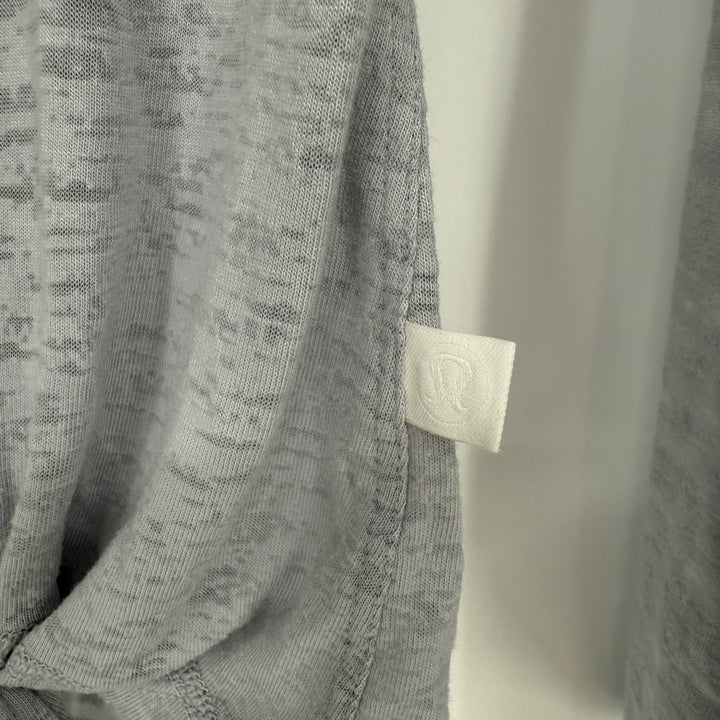 Activewear by Lululemon Light Gray Heathered Tie Front Long Sleeve Top Size 4
