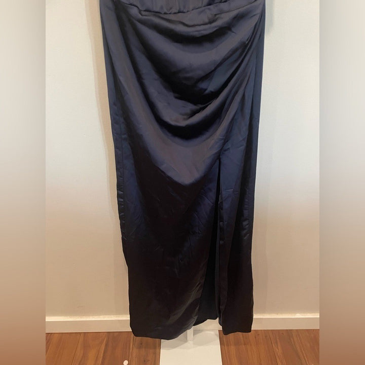After Six Strapless Topstitched Corset Satin Maxi Dress Size 12