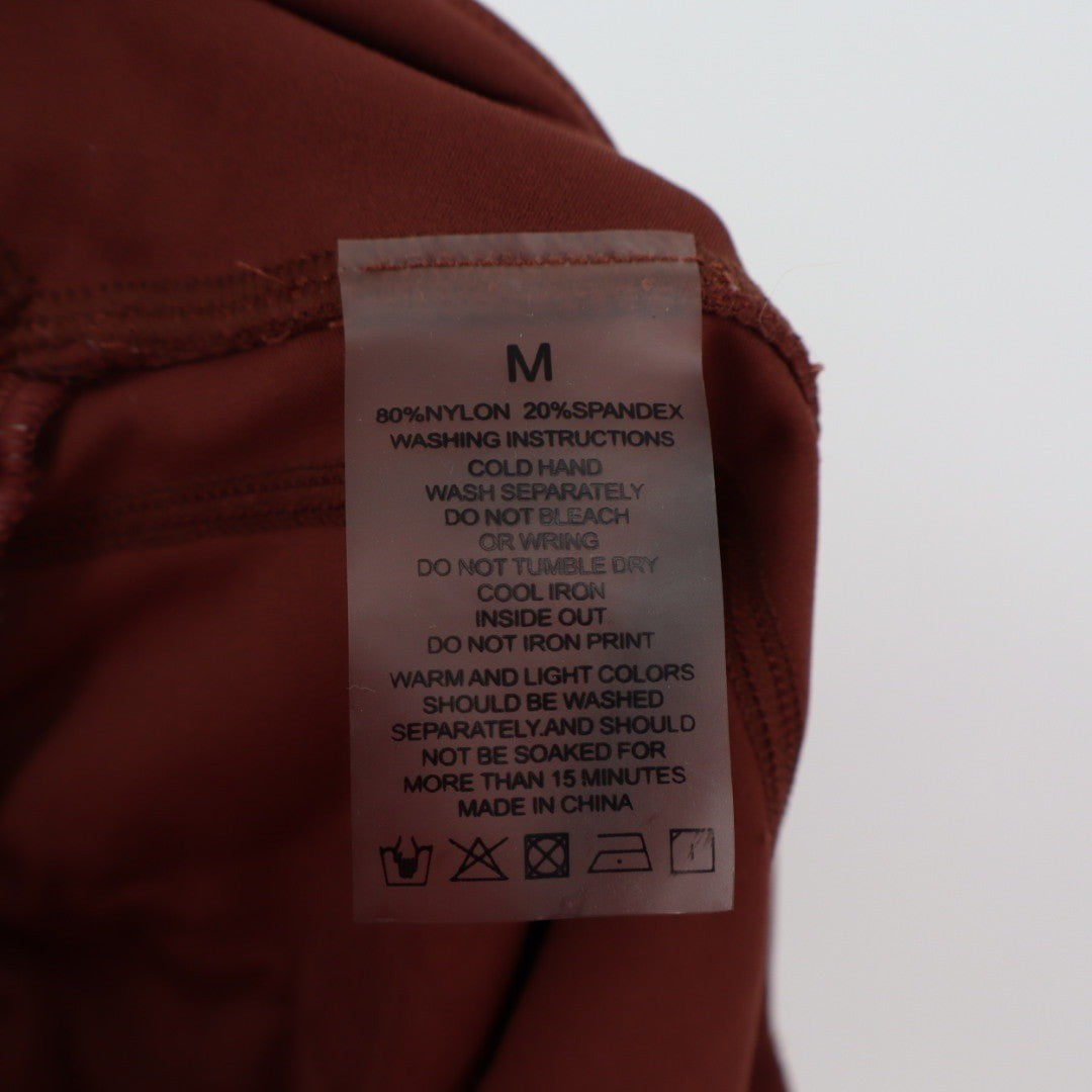 Activewear Bike Shorts Womens Size M Brown Athletic Gym Workout Athleisure