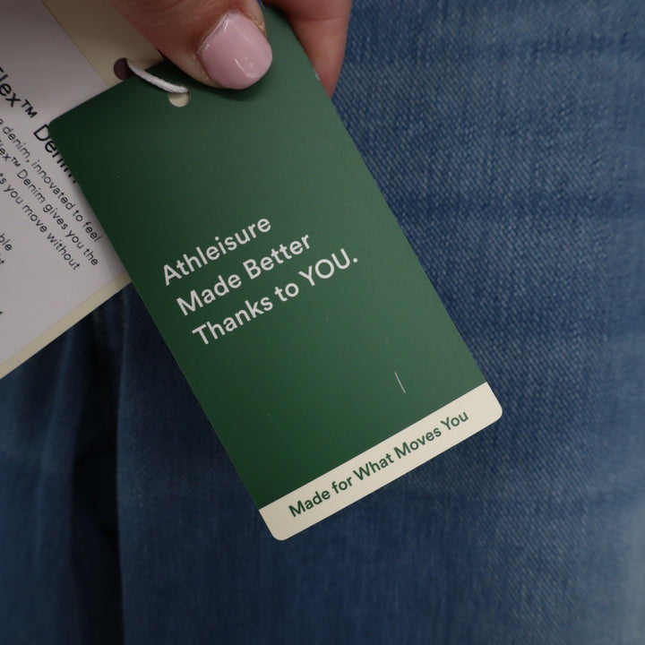 Halara Flex Denim Wide Leg Cropped Pants Petite XL Blue Athleisure Comfort