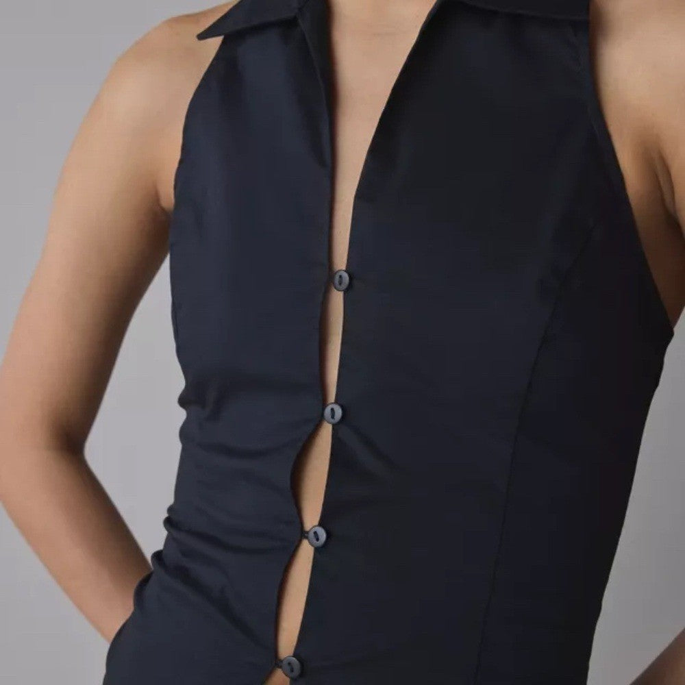 Urban Outfitters Party Girl Cotton-Blend Button Down Sleeveless Top Size L