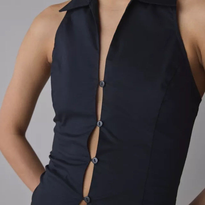 Urban Outfitters Party Girl Cotton-Blend Button Down Sleeveless Top Size L